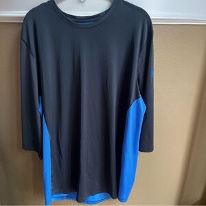 Under Armour Black Blue‎ 3/4 Sleeve Raglan Baseball Tee Shirt XL